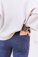 Embroidered Edge Denim Entro