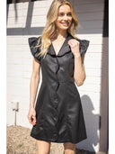 Not Your Basic Scallop Leather Dress - Laundry Dae