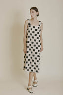 Checkerboard Crochet Midi Dress - Laundry Dae