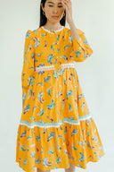 Amelie Gold Bananas Midi Dress - Laundry Dae