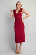 Crimson Charm Midi Dress - Laundry Dae