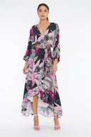 Pink Leaf Belted Hi-Lo - Laundry Dae