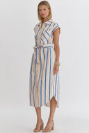 Neon Stripes Midi Dress - Blue - Laundry Dae