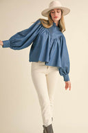 Denim Darlin' Blouse - Laundry Dae