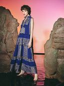 Lace Navy + Gold Block Sleeveless Maxi Dress - Laundry Dae