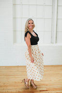 Golden Polka Dot Midi Skirt - Laundry Dae