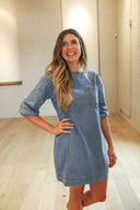 Ready for Fall Bow Back Denim Dress - Laundry Dae