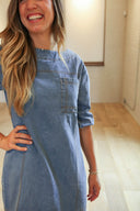 Ready for Fall Bow Back Denim Dress - Laundry Dae