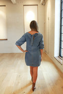 Ready for Fall Bow Back Denim Dress - Laundry Dae