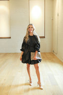 Hunter Black Belted Flounce Dress - Laundry Dae