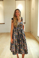 Tied in Navy Jacquard Dress - Laundry Dae