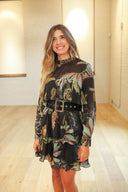 Palm Tiered Event Dress w/ Belt - Laundry Dae