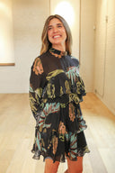 Palm Tiered Event Dress w/ Belt - Laundry Dae