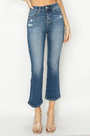 Medium Wash High Rise Crop Flare Jeans - Laundry Dae