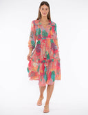 Pink Abstract Jungle Midi Dress - Laundry Dae