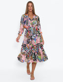 Taj by Sabrina Pink and Black Jungle Midi Dress - Laundry Dae