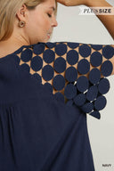 Lace Dot Linen Top - Plus Size - Laundry Dae