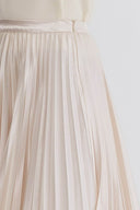 Champagne Pleated Midi Skirt - Laundry Dae