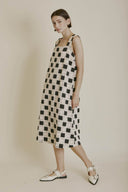 Checkerboard Crochet Midi Dress - Laundry Dae