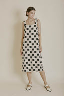 Checkerboard Crochet Midi Dress - Laundry Dae