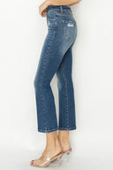 Medium Wash High Rise Crop Flare Jeans - Laundry Dae