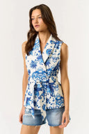 The Whimsical Royal Wrap Top - Laundry Dae