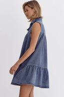 Tie-Neck Chambray Dress - Laundry Dae