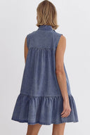 Tie-Neck Chambray Dress - Laundry Dae