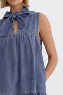 Tie-Neck Chambray Dress - Laundry Dae