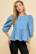 Have My Heart Denim Peplum - Laundry Dae