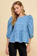 Have My Heart Denim Peplum - Laundry Dae