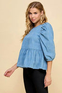 Have My Heart Denim Peplum - Laundry Dae
