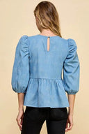 Have My Heart Denim Peplum - Laundry Dae