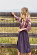 Faux Croc Pleated Skirt - Laundry Dae