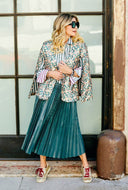 Faux Croc Pleated Skirt - Laundry Dae