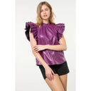 Feminine Flair Leather Top - Laundry Dae