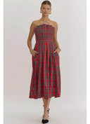Holidae Plaid Strapless Dress - Laundry Dae