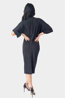 Jennifer Drape Front Luxe Knit Dress | Black - Laundry Dae