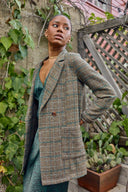 Josie Oversized Teal Plaid Blazer - Laundry Dae