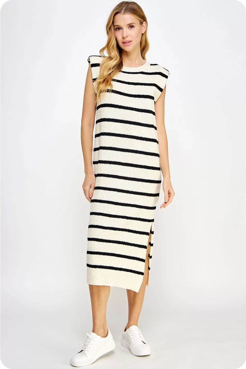 Shoulder Pad Shift Midi Dress – Laundry Dae Shoulder Pad Shift Midi Dress – Laundry Dae