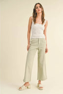 Washed Cotton Button Detail Pants - Laundry Dae