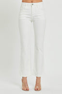 White Mid-Rise Ankle Boot Cut Jeans - Laundry Dae