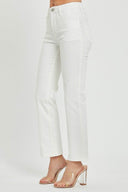 White Mid-Rise Ankle Boot Cut Jeans - Laundry Dae