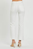 White Mid-Rise Ankle Boot Cut Jeans - Laundry Dae