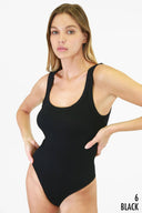 Ribbed Scoop Neck Bodysuit