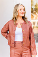 Washed Rose Leather Jacket Strut & Bolt