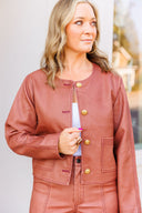 Washed Rose Leather Jacket Strut & Bolt