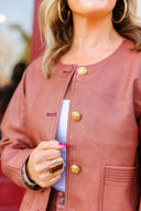 Washed Rose Leather Jacket Strut & Bolt