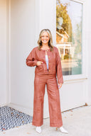 Washed Rose Leather Pants Strut & Bolt