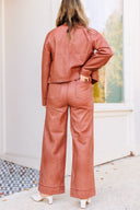 Washed Rose Leather Pants Strut & Bolt